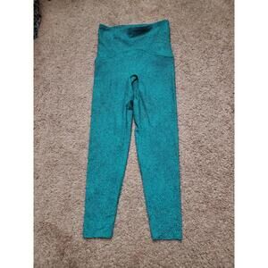 Spanx Booty Boost Green Animal Print Leggings Small Sculpting Slimming